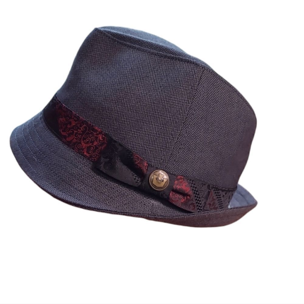 GOORIN‎ BROS gray short brim fedora hat with bow